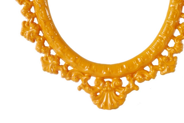 Glossy Orange Vintage Brass Ornate Frame - Convex glass included while stock lasts.
