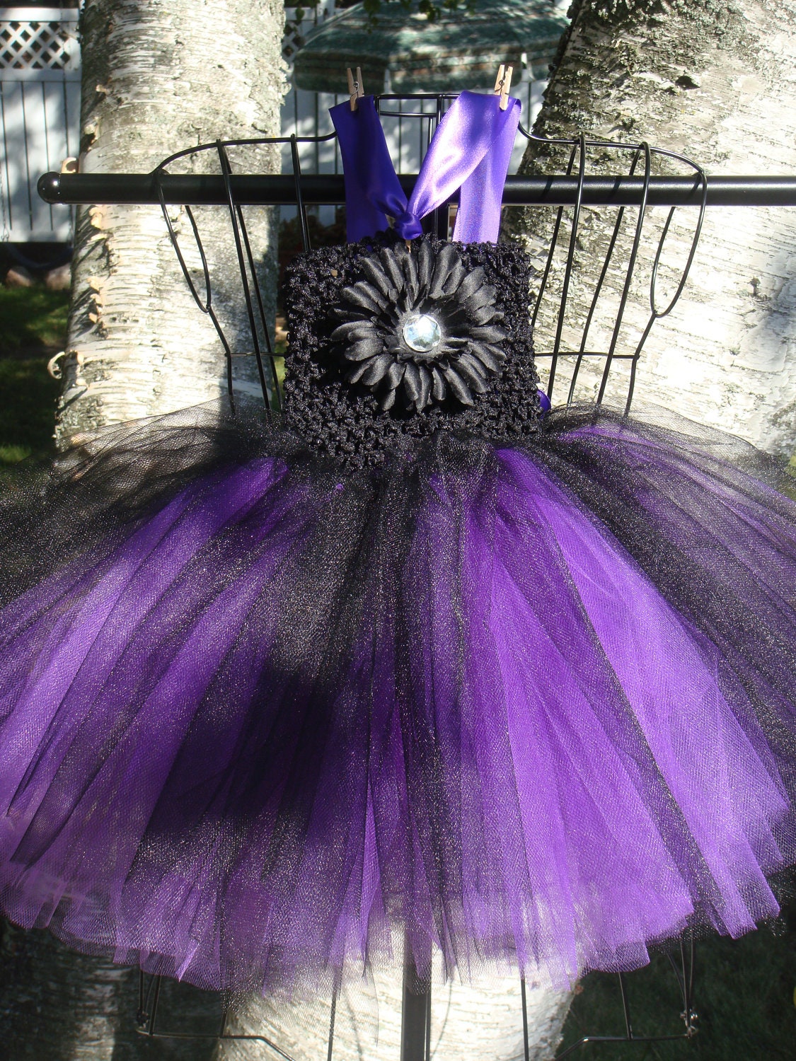 Tutu Dress Halloween Costume Baby Toddler Purple Black Birthday Party Photos Wedding
