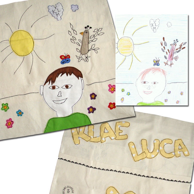 Your Child's drawing on the pillow Case - Kids Pillow Personalized Pillow Case Cushion