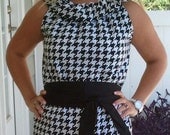 NEW- Clover Top in Black & White Houndstooth Georgia/Carolina/Alabama