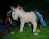 Wool felt baby unicorn horse foal Waldorf wool toy animal pony soft plush girl rainbow children birthday pretend play