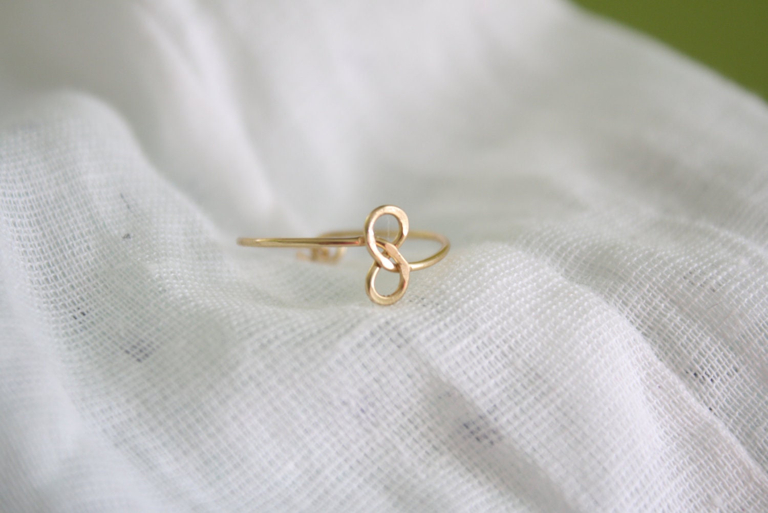 Infinity Ring Hammered Brass