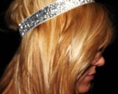 Manda Bee's "The Hollywood" Headband Sparkle Glitter Silver Stretch