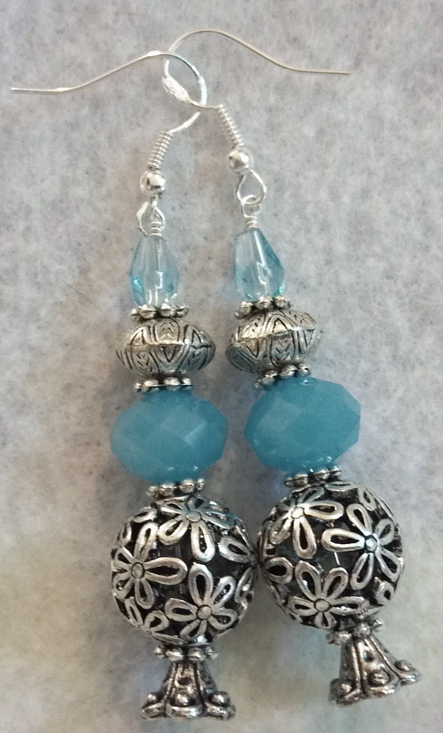 Baby Blue & Silver Earrings