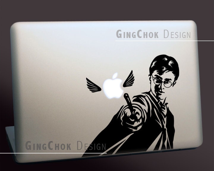 Harry Macbook decal, black color sticker for labtop Macbook, Mac pro, air 13", 15", 17"
