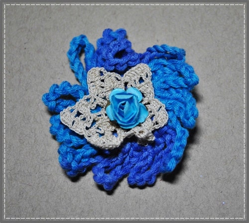 Acqua blue crochet embellishment