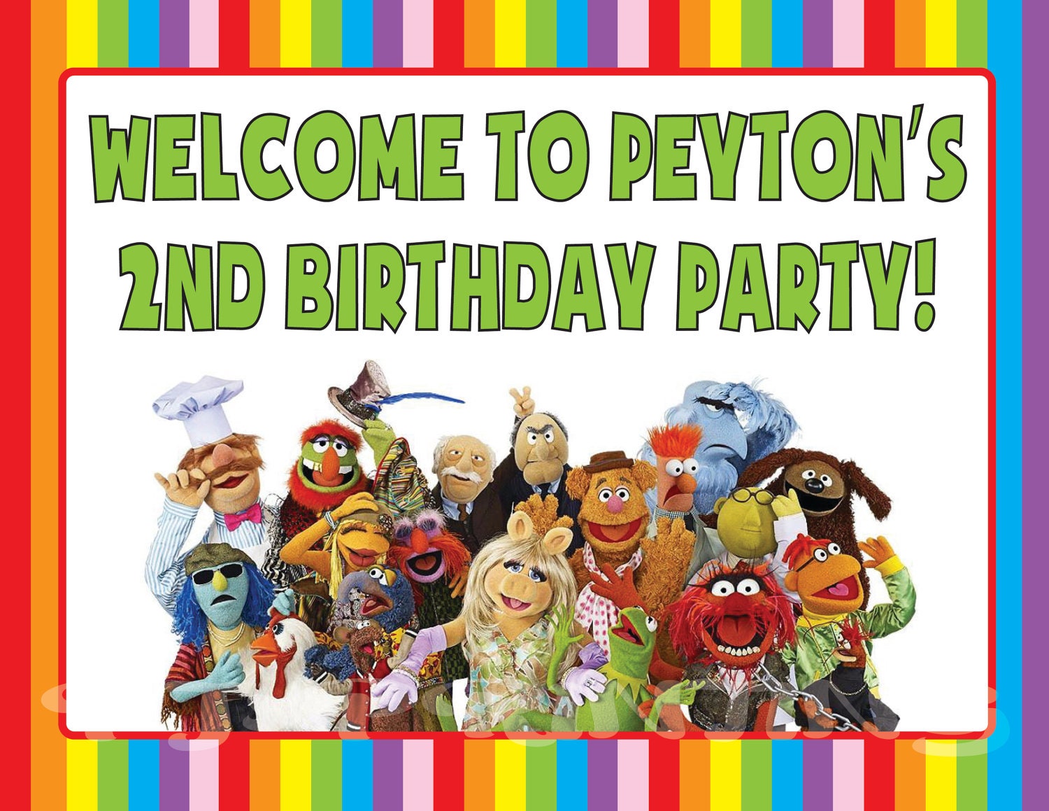 The Muppets Birthday Sign- Customized Digital File Il_170x135