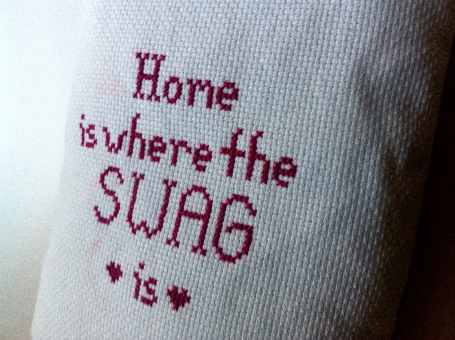 Home is Where the Swag is decorative pillow