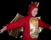 Dragon Costume with Wings, for boy or girl, sizes 3 to 12 and Plus Sizes, or Dinosaur Costume