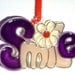 ORNAMENT - SMILE- Acrylic - Purple - Clear - Cream - Orange - Handpainted Home Decor