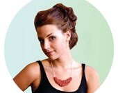 Ravishing Red Hand Embroidered/Beaded Necklace - Audrey