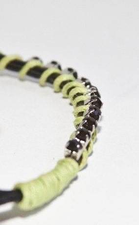 Black and Green Wrap Bracelet