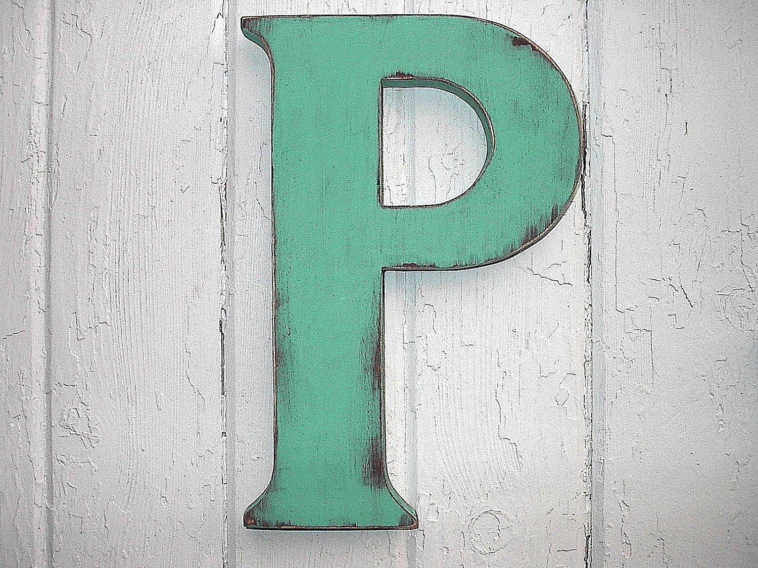 Wooden Letter P Alphabet Letters Nursery Kids Room Monogram Shabby chic Rustic Wall Art Decor Wall Hanging