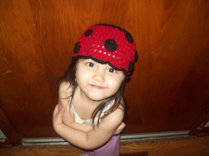 Lady bug crocheted hat