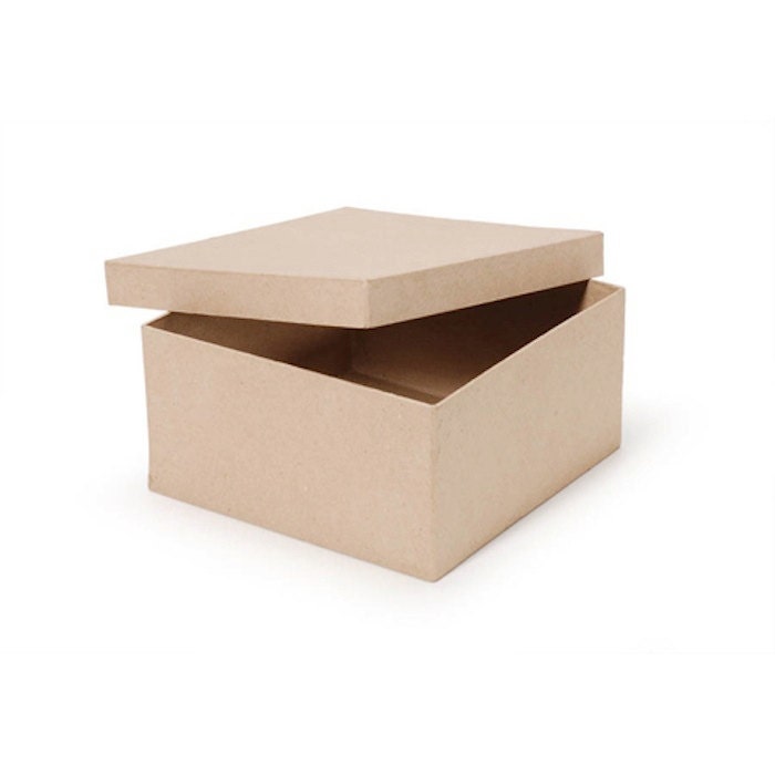 Paper Mache Box- 8 x 8 x 4 Inch - Cardboard Box - Craft and Party Supplies Il_170x135