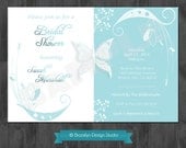 Elegant Tiffany Blue & White Bridal Shower Invitation - Digital File