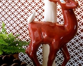 Vintage Baby deer lamp nature woodland Fawn Nursery decor child mid century home decor lighting ceramic  collectable gift idea