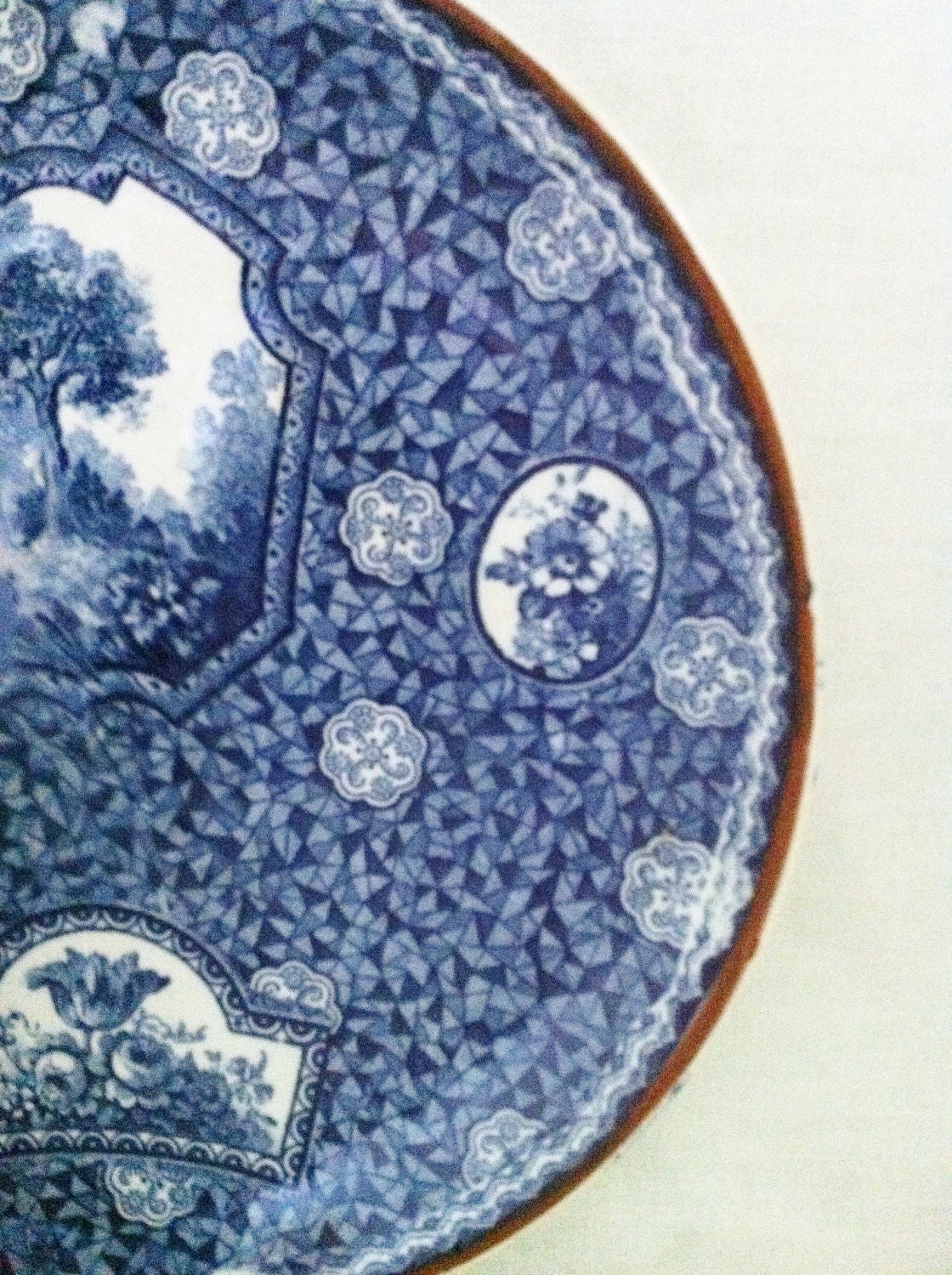 Vintage Flow Blue Plate ironstone wall hanging decor