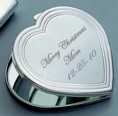Silver Heart Compact Mirror