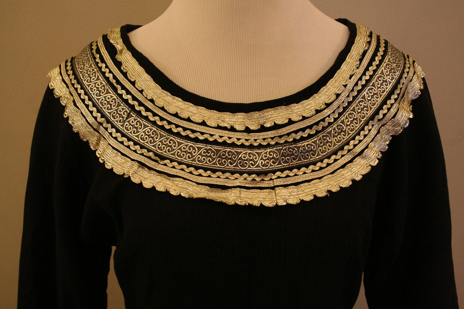 1950s Black Squaw Skirt and Blouse, Georgie of Arizona