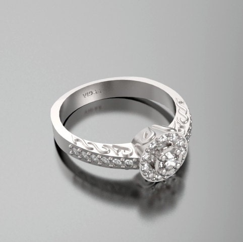 Designed 14K  Diamond Engagement Ring.