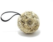 Book Page Rosette Christmas Ornament - 3 Inch - NeonLoveDesigns