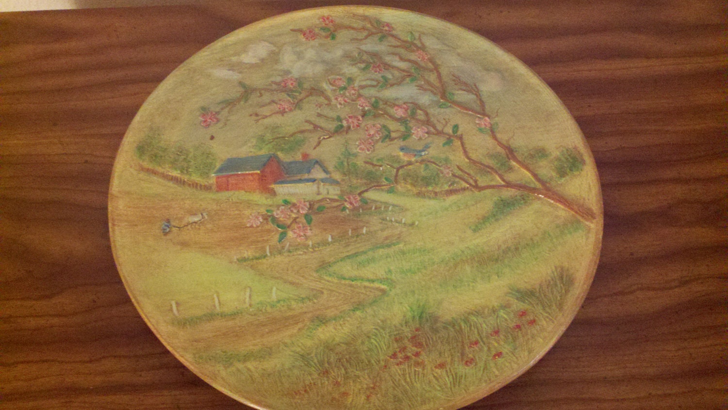 Byron Mold Decorate Wall Hanging Plate 1972 - Farmland