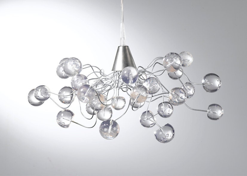 Ceiling light. Crystal clear bubbles.
