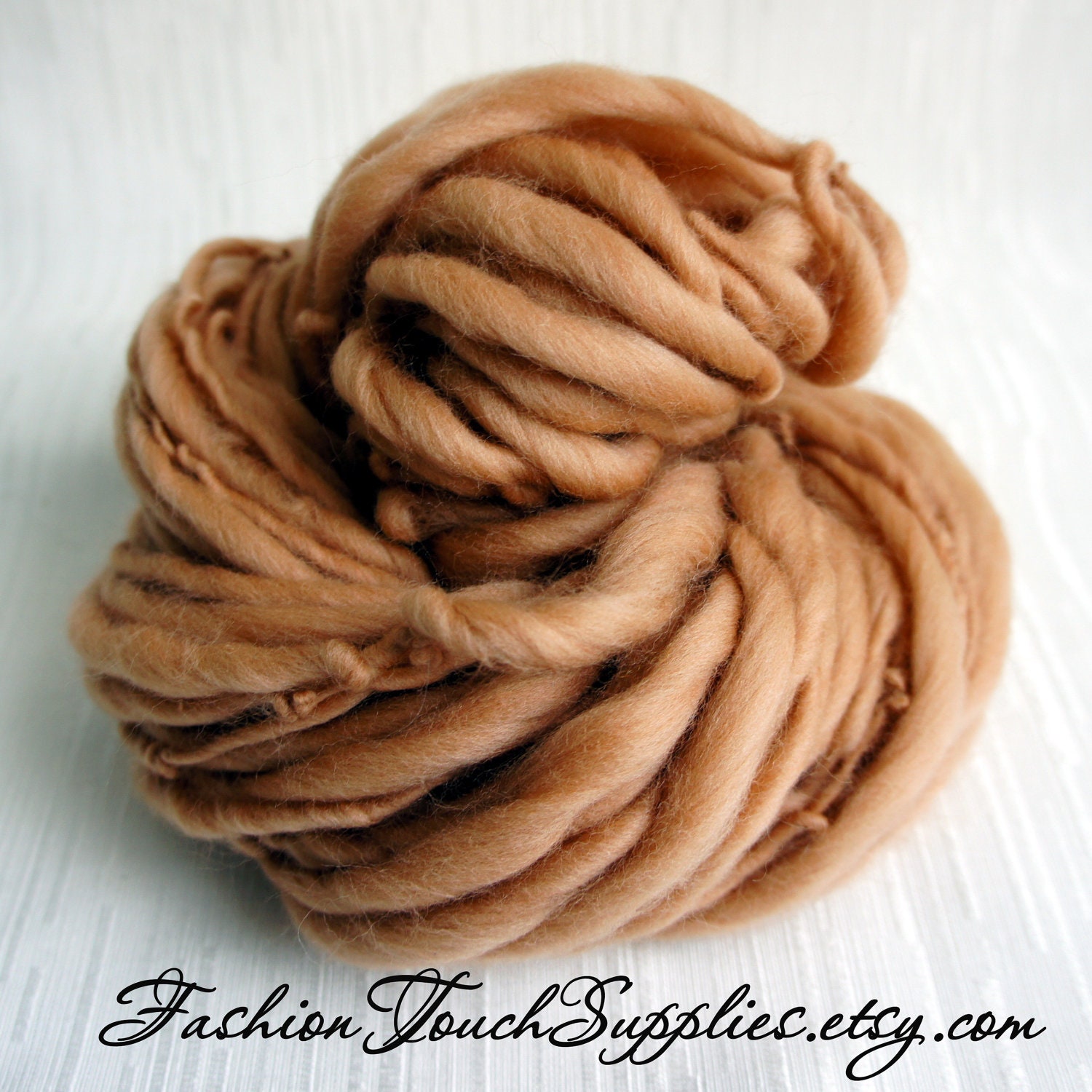 Bulky handspun yarn Almond Twist, Thick and Thin Yarn, Art Yarn, knitting supplies crochet supplies
