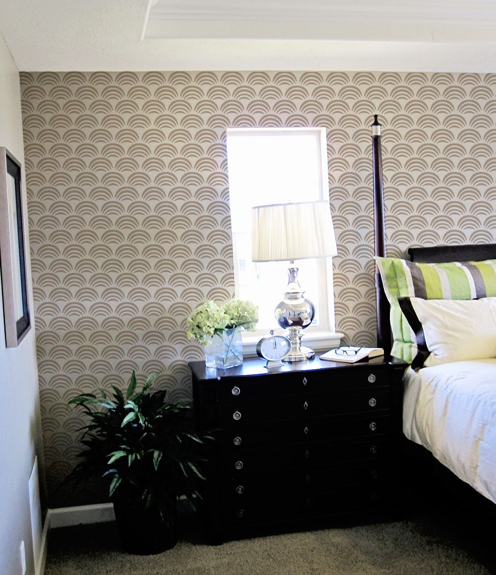 Modern Scallop Wall Stencil Reusable