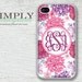 iphone 4 case - iphone 4s case - plastic or silicone rubber - floral monogram