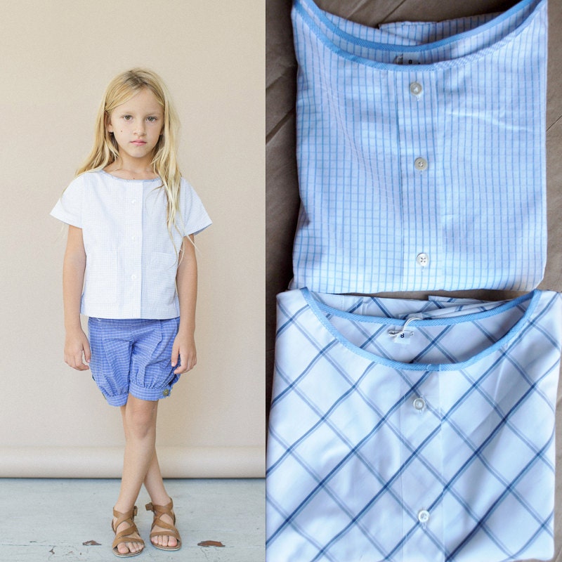 WOVEN BOATNECK TSHIRT Size 8 to 9 Girls & Boys