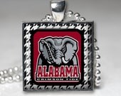 Big Al, 4 Choices,Bama, Roll Tide, Pendant, Necklace, Crimson, Hounds tooth, Handmade, Bama Fans,Alabama Mascot Big Al, Key Ring, Pendant