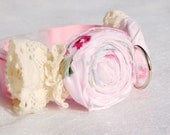 birthday gift for your dog,Soft pink shabby Chic dog collar,dog necklace, handmade pink ribbon dog collar with white lace