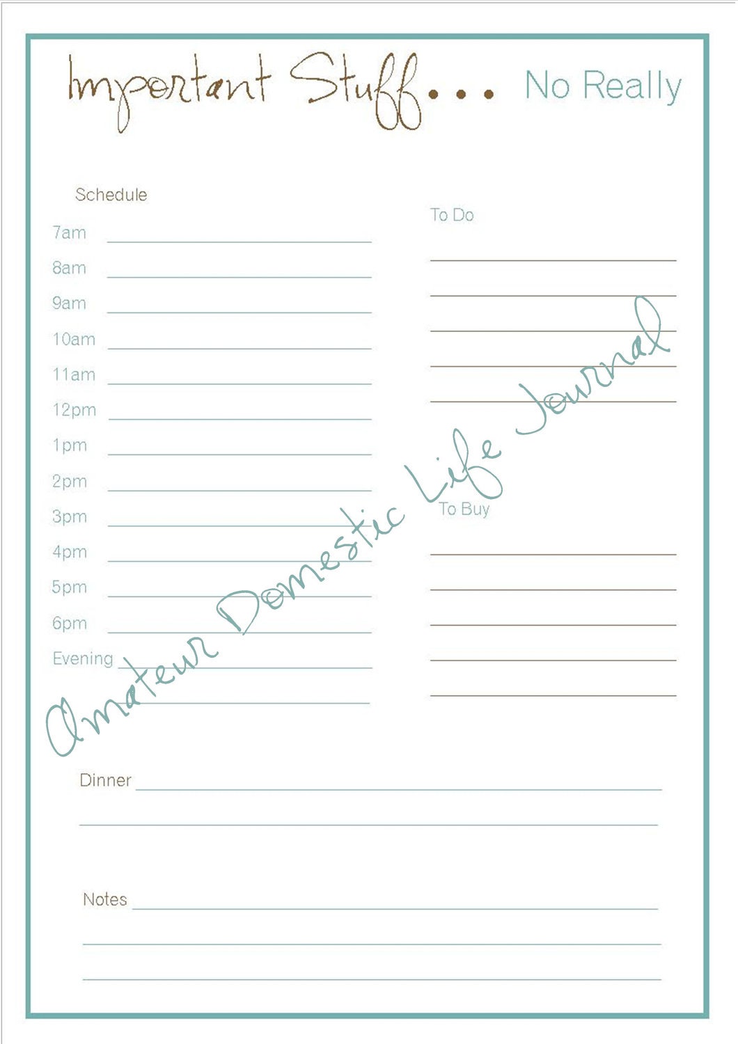 daily planner sheets