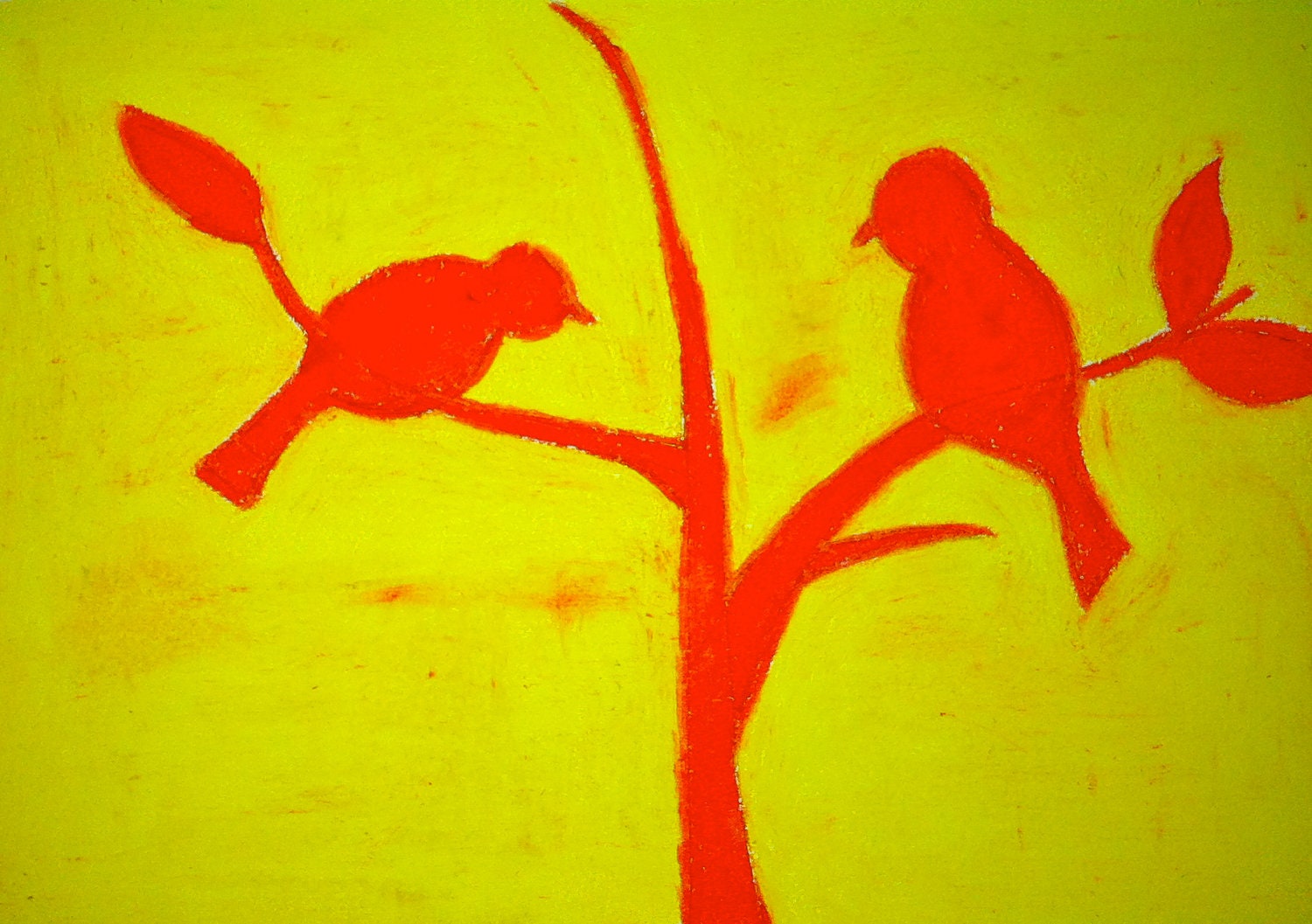 18x14 Wrapped Canvas Pink and Yellow Bird Art - PenningtonArt