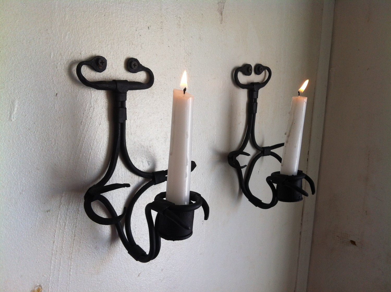 Paired Gothic Candle Holders - JohntHowellMetal
