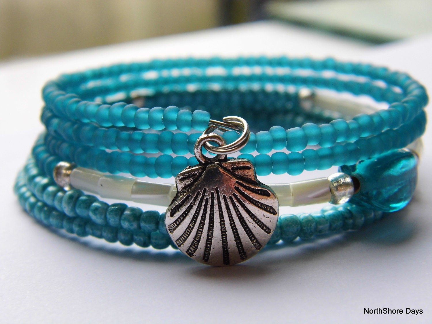 Two Tone Turquoise Blue Beach Bracelet