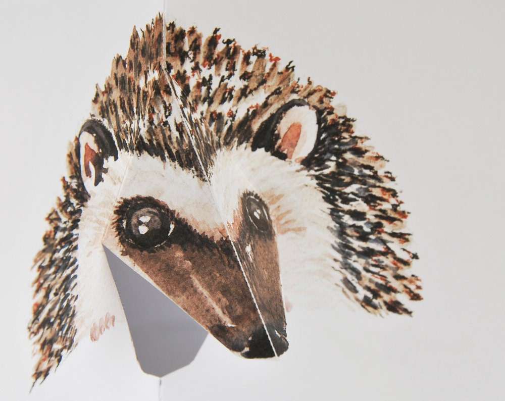 Hedgehog 3D Pop-up Card - Handmade