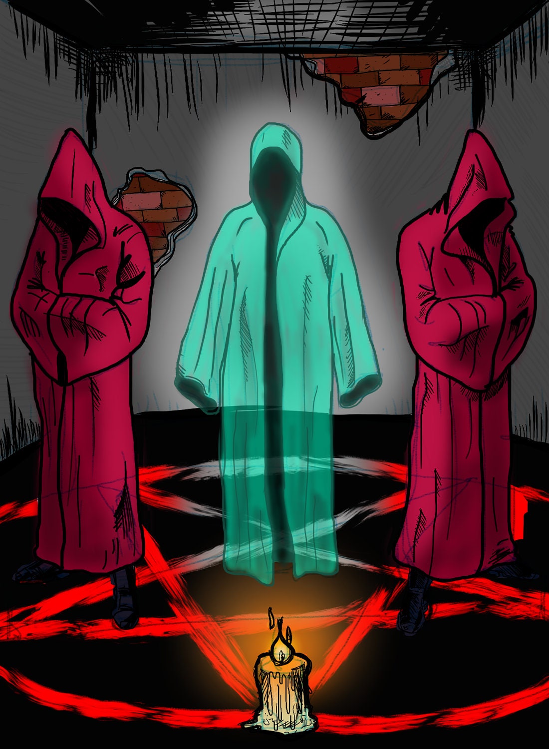 Three's Company - Original Art Print by Killtaker