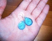 aqua raindrop earrings