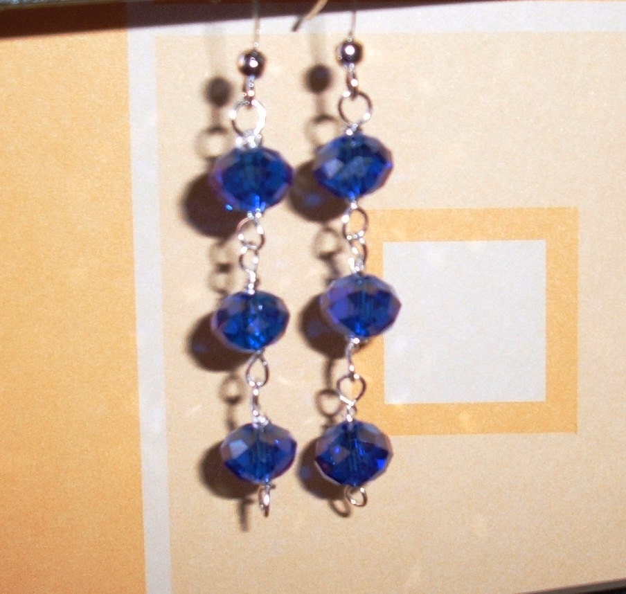 Iridescent Indigo Dangle Earrings