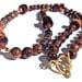 Red Tiger Eye and Blue & Brown Goldstone Necklace