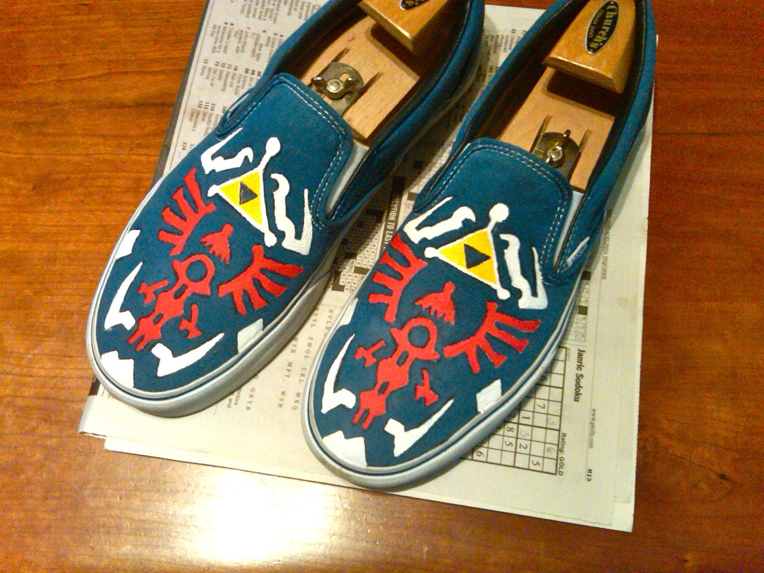 Handpainted The Legend of Zelda Hyrule Shield Canvas Shoes