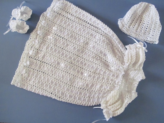 Crocheted Baby Christening Outfit