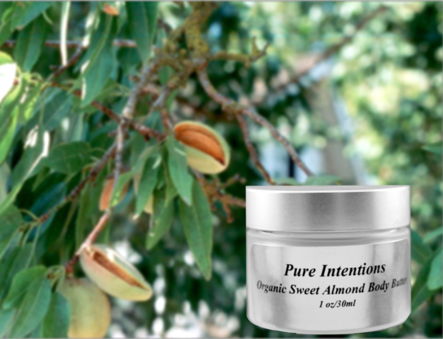 Hand & Body Butter Lotion - Unscented Organic Sweet Almond Oil Skin Care - Smooth and Silky - Concentrated Skin Hydration - Sensitive Skin
