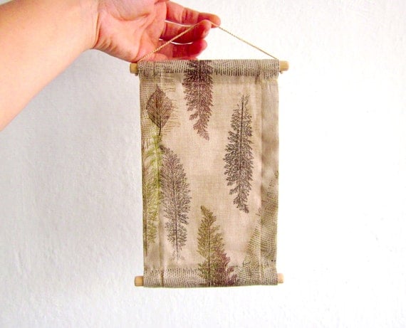 Wall Hanging - Hand stamped fabric, OOAK