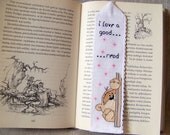 Back to school, cross stitch bookmark, Teddy Bear