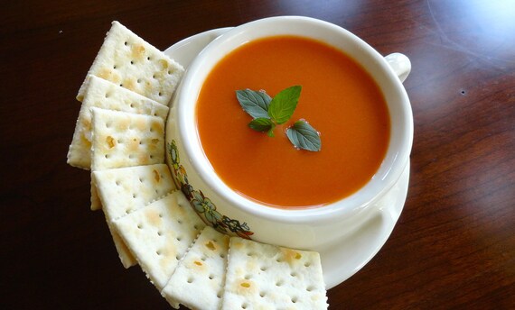 Vintage Soup and Cracker Bowl Mug with Handle