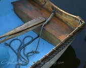 Boat, photo, Dory, Oars, Rowboat, Nautical, Home Decor,  Print, Rope